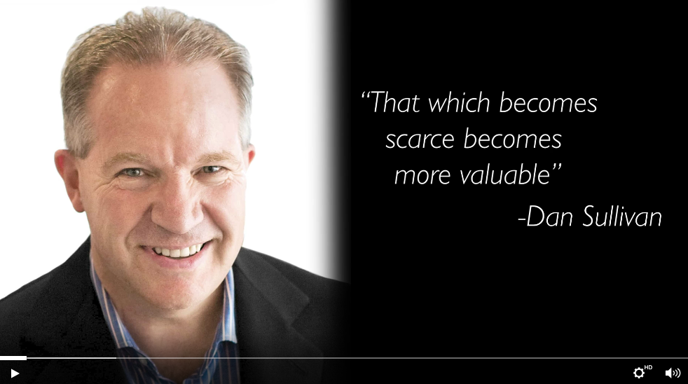 headshot with quote: that which becomes scarce becomes more valuable